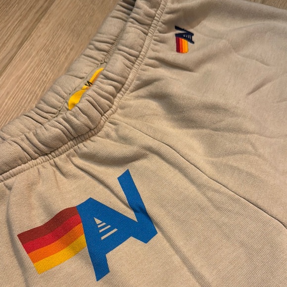 Beige Sweatpants with Colorful Logo - Picture 2 of 3